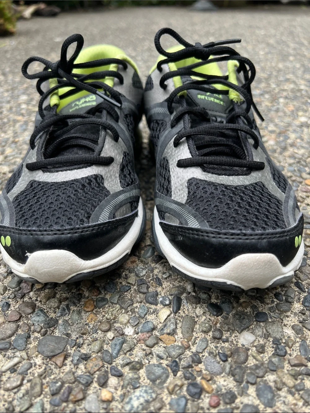 Ryka Black Zumba Sneakers with Neon Green Accents